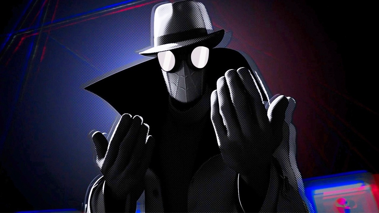 Fotograma de Into the Spider-Verse con personajes de universos distintos.